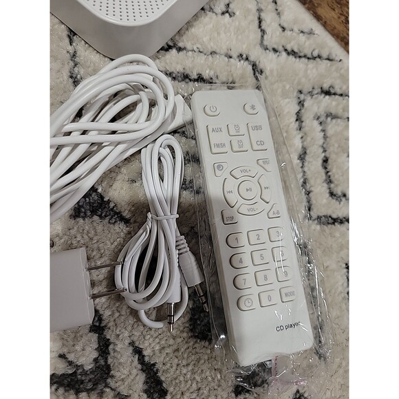 Wall Mountable CD PLAYER Music & FM Radio Bluetooth USB Remote White NEW Listbin - Picture 14 of 14